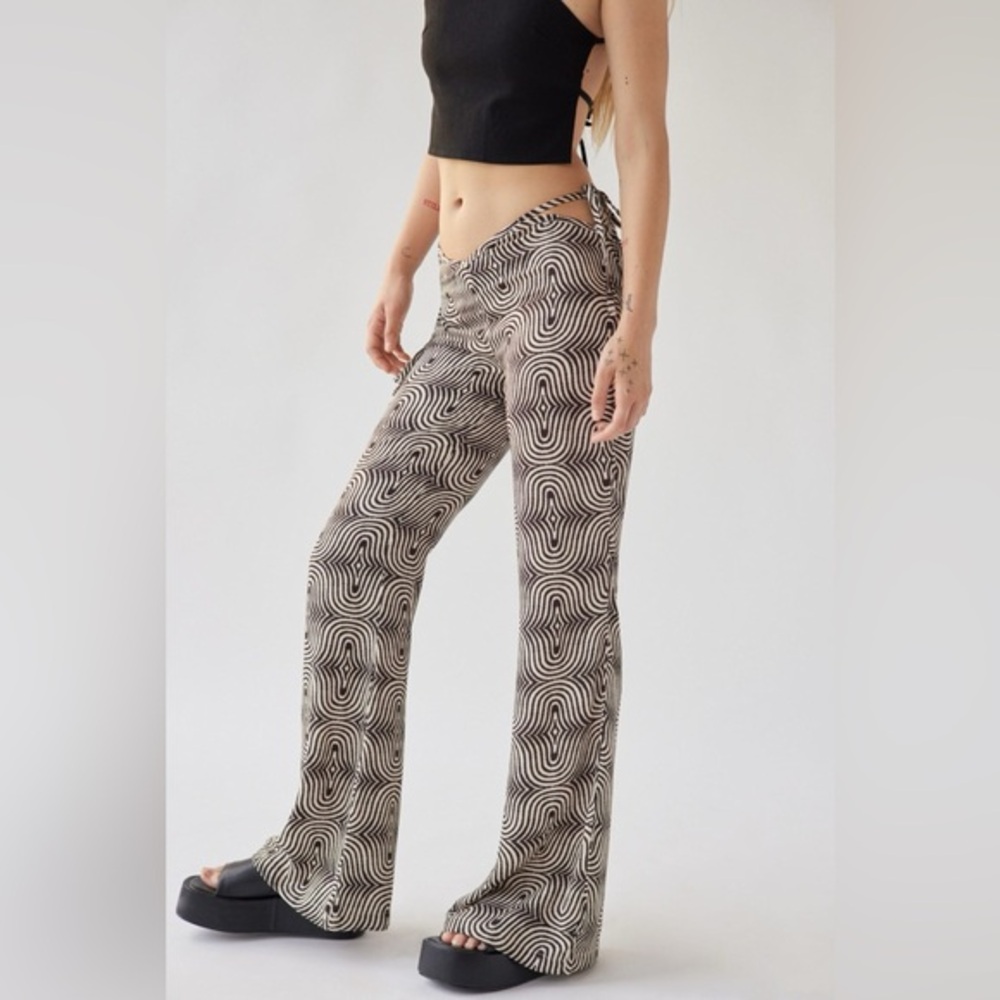 Urban Outfitters Black and White Patterned Flare Pants